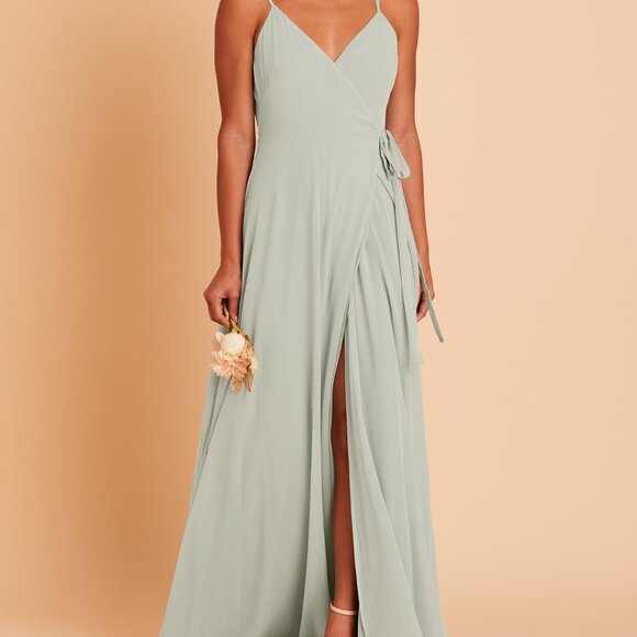 Cindy Chiffon Dress Birdy Grey Sage Green Bridesmaid Dress - Picture 1 of 1